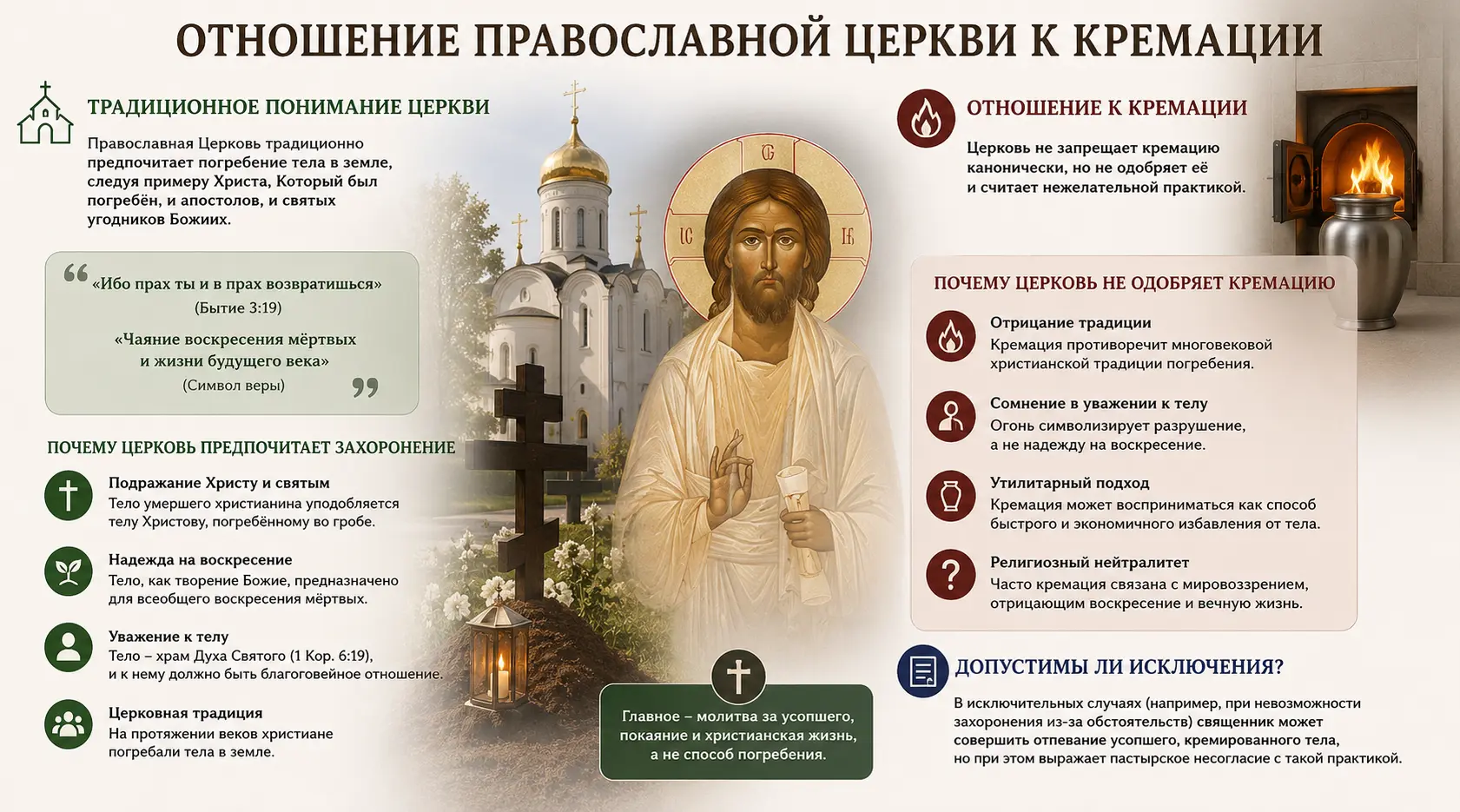 Отношение Православной Церкви к кремации: что говорит православие о кремации умерших