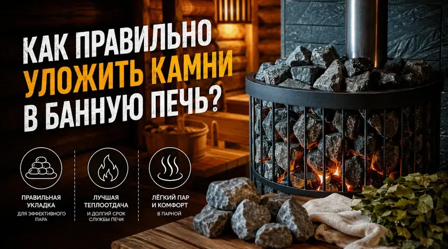 Как правильно уложить камни в банную печь?