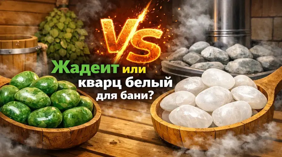 Жадеит или белый кварц для бани: что лучше?