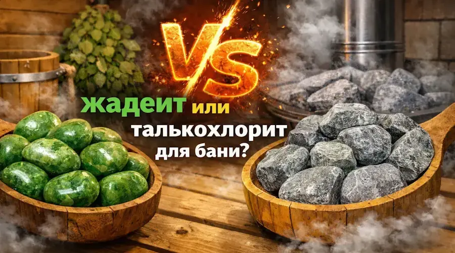 Жадеит или талькохлорит для бани: что лучше?