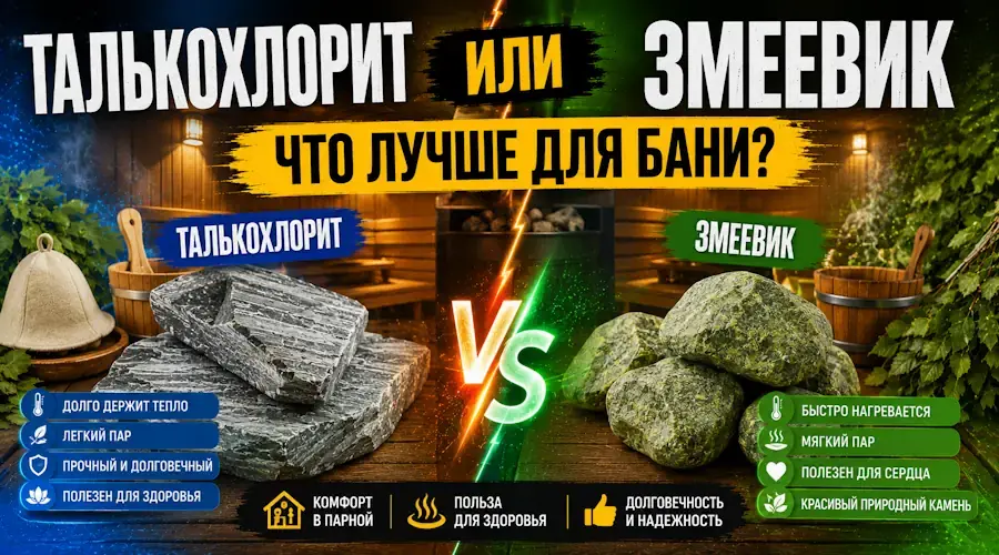 Талькохлорит или змеевик что лучше для бани?